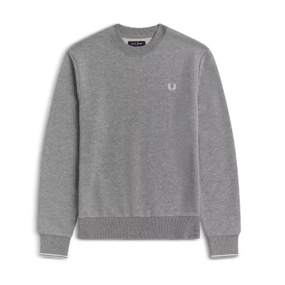 Fred Perry Crewneck Sweatshirt Grey Steel - Size SMALL - M7535 - MSRP $125 NWT - Picture 2 of 4